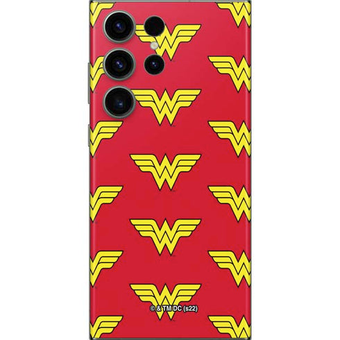 DC Comics Wonder Woman Logo Pattern Galaxy S23 Ultra Skin