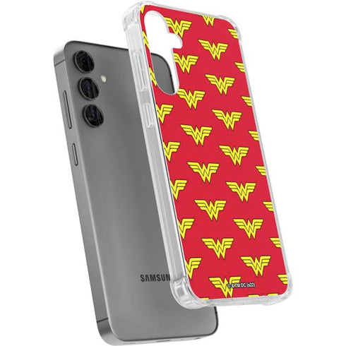 DC Comics Wonder Woman Logo Pattern Galaxy S24 Plus Clear Case