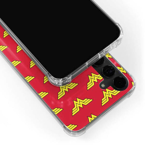 DC Comics Wonder Woman Logo Pattern Galaxy S24 Plus Clear Case