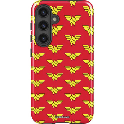 DC Comics Wonder Woman Logo Pattern Galaxy S24 Plus Impact Case