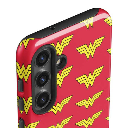 DC Comics Wonder Woman Logo Pattern Galaxy S24 Plus Impact Case