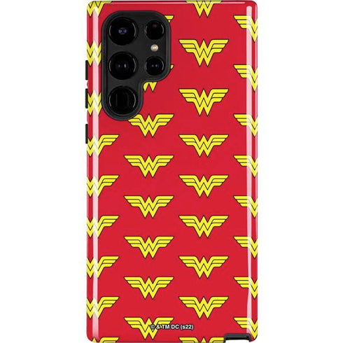 DC Comics Wonder Woman Logo Pattern Galaxy S24 Ultra Impact Case