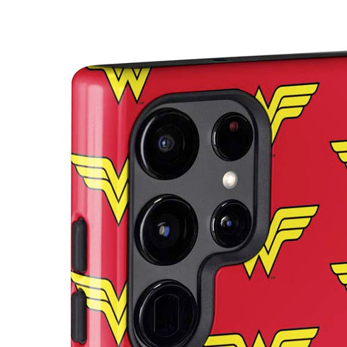 DC Comics Wonder Woman Logo Pattern Galaxy S24 Ultra Impact Case