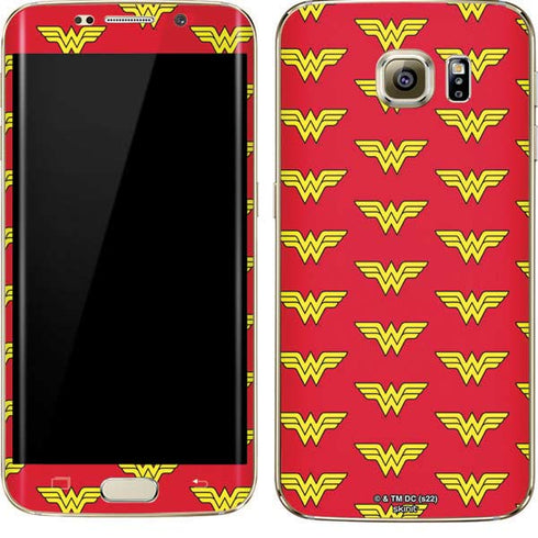 DC Comics Wonder Woman Logo Pattern Galaxy S7 Edge Skin