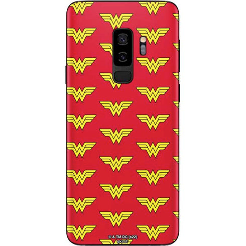 DC Comics Wonder Woman Logo Pattern Galaxy S9 Plus Skin