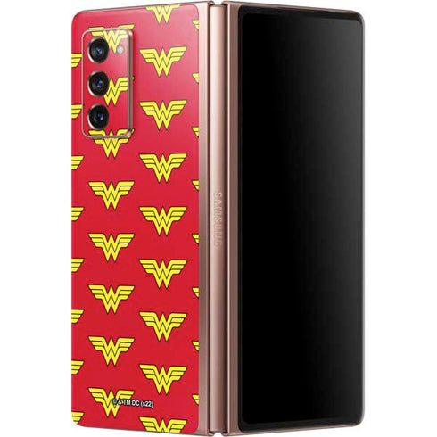 DC Comics Wonder Woman Logo Pattern Galaxy Z Fold2 5G Skin
