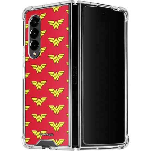 DC Comics Wonder Woman Logo Pattern Galaxy Z Fold4 5G Clear Case