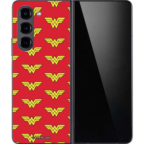 DC Comics Wonder Woman Logo Pattern Galaxy Z Fold5 5G Skin