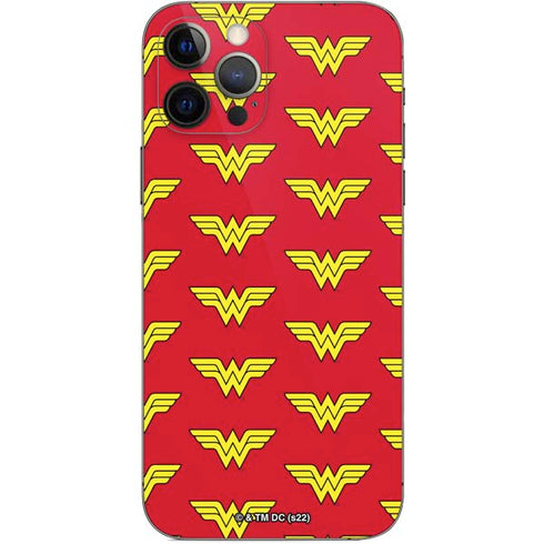 DC Comics Wonder Woman Logo Pattern iPhone 12 Pro Skin