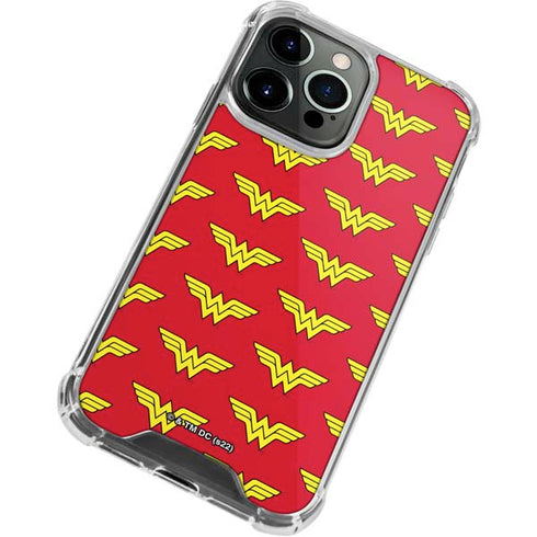 DC Comics Wonder Woman Logo Pattern iPhone 13 Pro Clear Case