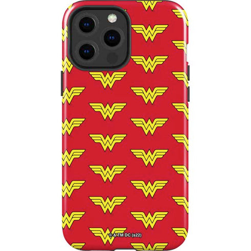 DC Comics Wonder Woman Logo Pattern iPhone 13 Pro Max Impact Case