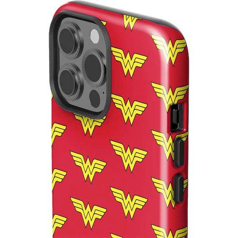 DC Comics Wonder Woman Logo Pattern iPhone 13 Pro Max Impact Case