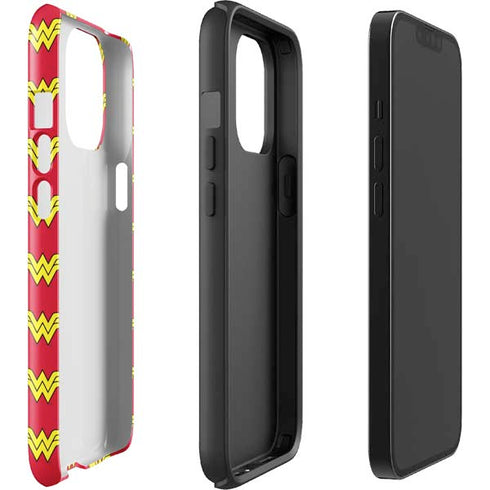 DC Comics Wonder Woman Logo Pattern iPhone 13 Pro Max Impact Case