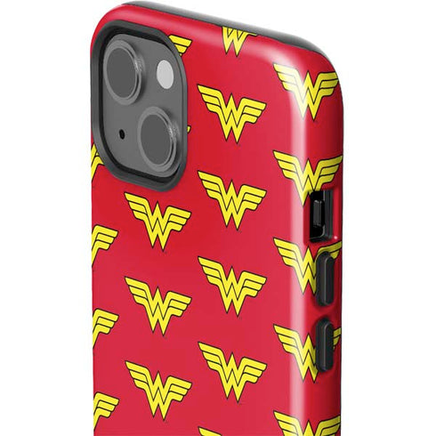 DC Comics Wonder Woman Logo Pattern iPhone 15 Impact Case