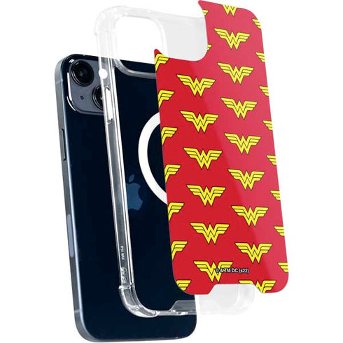 DC Comics Wonder Woman Logo Pattern iPhone 15 Plus MagSafe Case