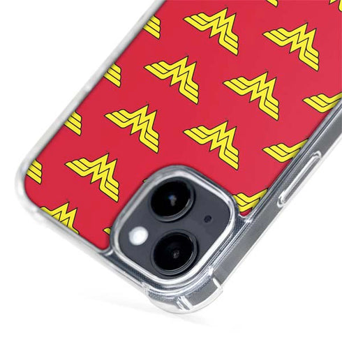 DC Comics Wonder Woman Logo Pattern iPhone 15 Plus MagSafe Case