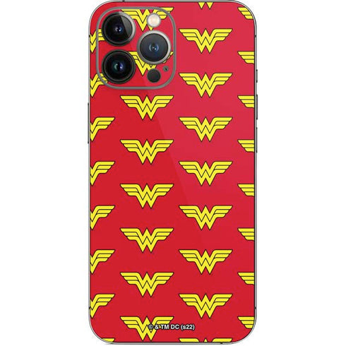 DC Comics Wonder Woman Logo Pattern iPhone 14 Pro Max Skin