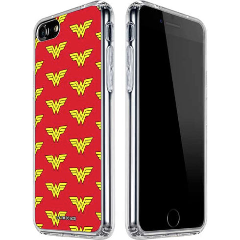 DC Comics Wonder Woman Logo Pattern iPhone SE (2nd & 3rd Gen) Clear Case