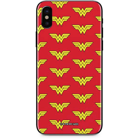 DC Comics Wonder Woman Logo Pattern iPhone X Skin