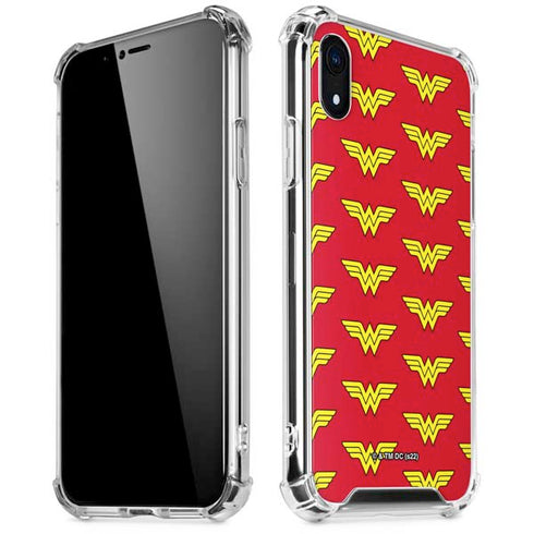 DC Comics Wonder Woman Logo Pattern iPhone XR Clear Case