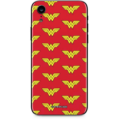 DC Comics Wonder Woman Logo Pattern iPhone XR Skin