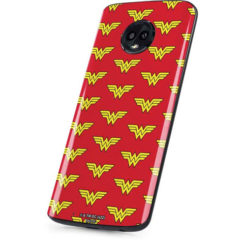 DC Comics Wonder Woman Logo Pattern Moto G6 Skin