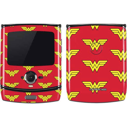DC Comics Wonder Woman Logo Pattern Motorola RAZR Skin