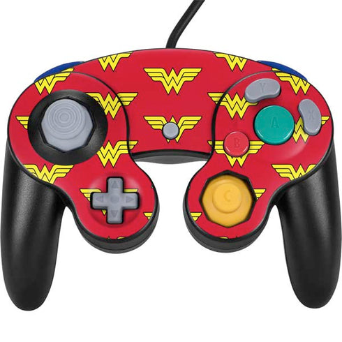 DC Comics Wonder Woman Logo Pattern Nintendo GameCube Controller Skin