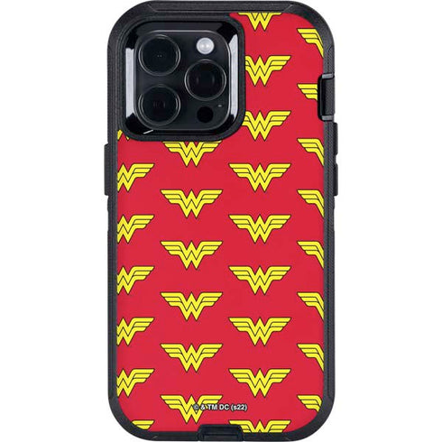 DC Comics Wonder Woman Logo Pattern Otterbox Defender iPhone Skin