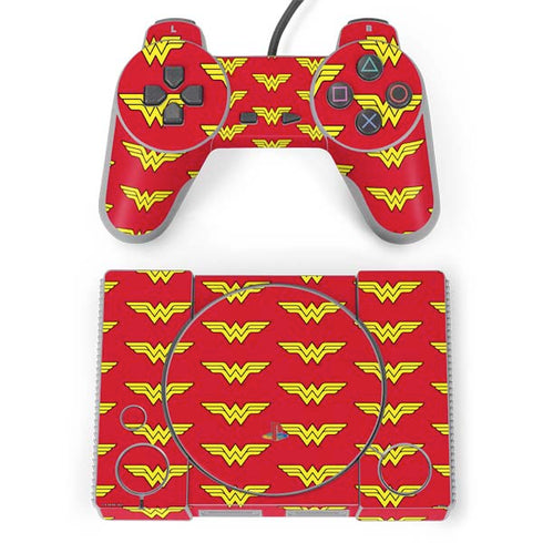 DC Comics Wonder Woman Logo Pattern PlayStation Classic Bundle Skin