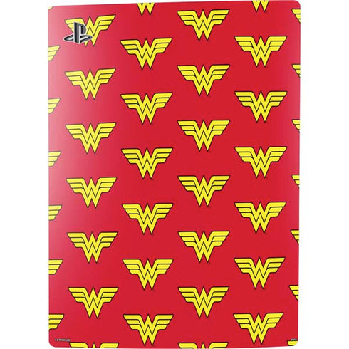 DC Comics Wonder Woman Logo Pattern PS5 Console Skin