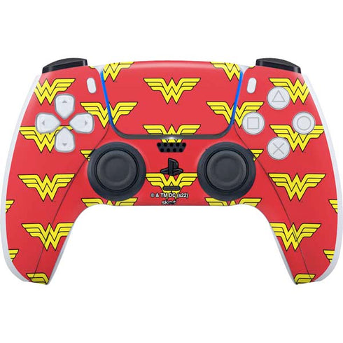 DC Comics Wonder Woman Logo Pattern PS5 Controller Skin
