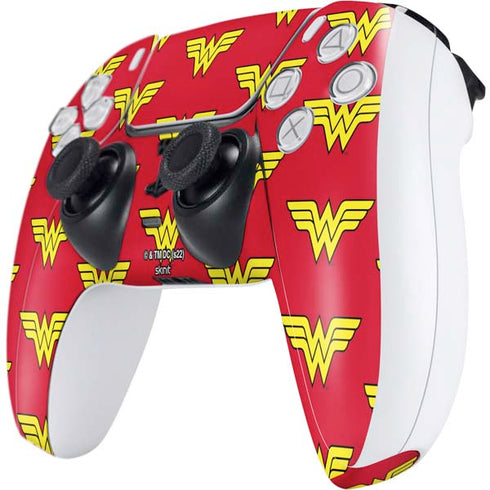DC Comics Wonder Woman Logo Pattern PS5 Controller Skin