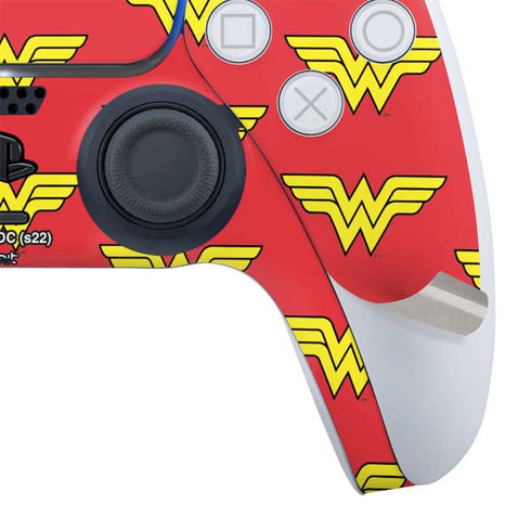 DC Comics Wonder Woman Logo Pattern PS5 Controller Skin