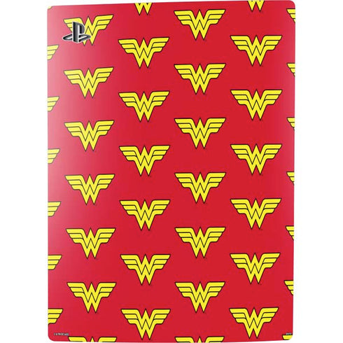 DC Comics Wonder Woman Logo Pattern PS5 Digital Edition Console Skin