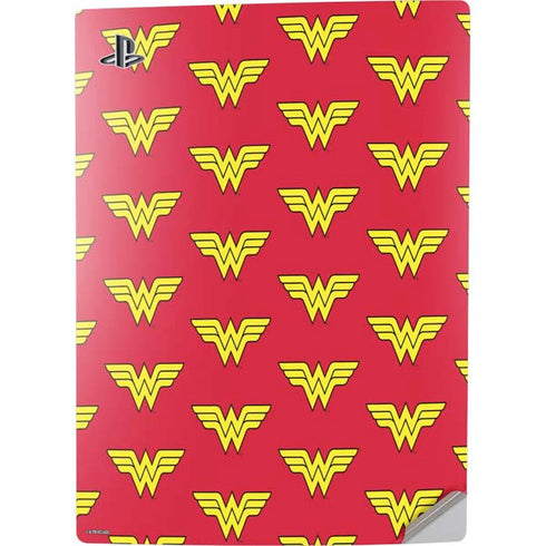DC Comics Wonder Woman Logo Pattern PS5 Digital Edition Console Skin