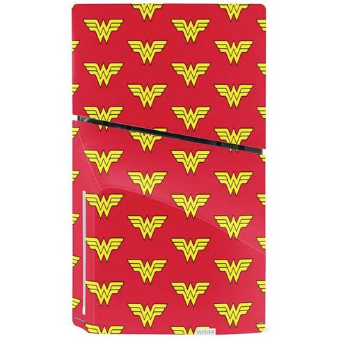 DC Comics Wonder Woman Logo Pattern PS5 Slim Disk Console Skin
