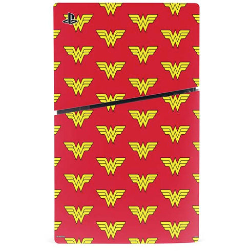 DC Comics Wonder Woman Logo Pattern PS5 Slim Digital Edition Bundle Skin
