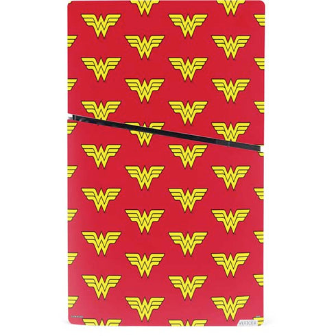DC Comics Wonder Woman Logo Pattern PS5 Slim Digital Edition Bundle Skin