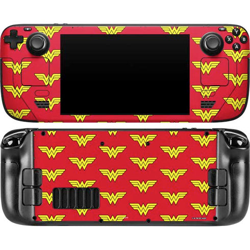 DC Comics Wonder Woman Logo Pattern Steam Deck Handheld Gaming Computer Skin