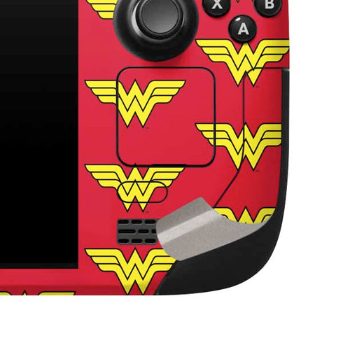 DC Comics Wonder Woman Logo Pattern Steam Deck Handheld Gaming Computer Skin