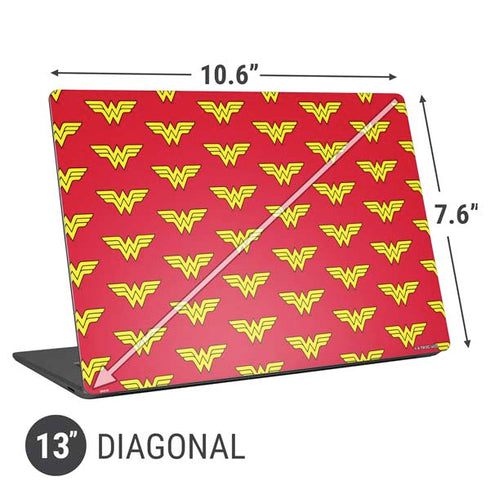 DC Comics Wonder Woman Logo Pattern Universal Laptop 13in (10.6 x 7.6in) Skin