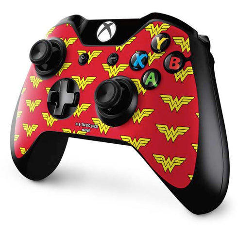 DC Comics Wonder Woman Logo Pattern Xbox One Controller Skin