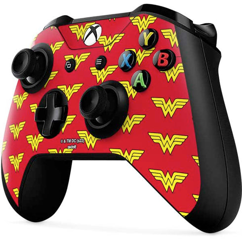 DC Comics Wonder Woman Logo Pattern Xbox One X Controller Skin