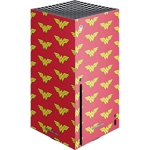 DC Comics Wonder Woman Logo Pattern Xbox Series X Console Skin