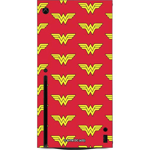 DC Comics Wonder Woman Logo Pattern Xbox Series X Console Skin
