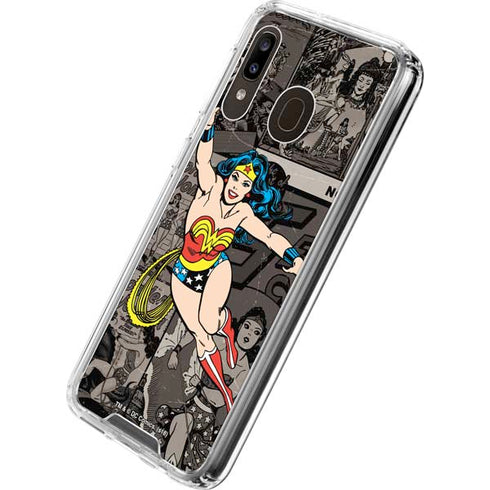 DC Comics Wonder Woman Vintage pose pattern Galaxy A30 Clear Case