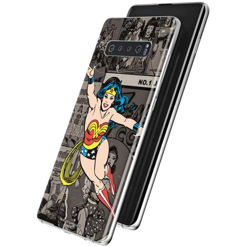DC Comics Wonder Woman Vintage pose pattern Galaxy S10 Plus Skin