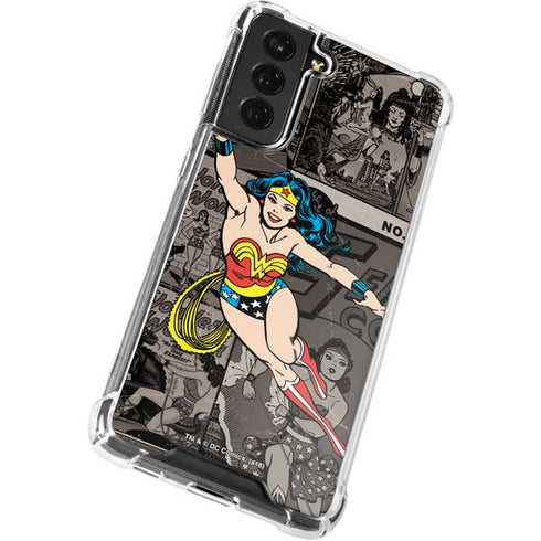 DC Comics Wonder Woman Vintage pose pattern Galaxy S21 FE Clear Case