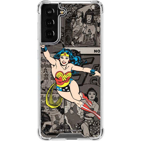 DC Comics Wonder Woman Vintage pose pattern Galaxy S21 Plus 5G Clear Case